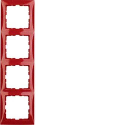 Berker 10148962 Rahmen 4fach S.1 rot, glänzend Mesch Shop