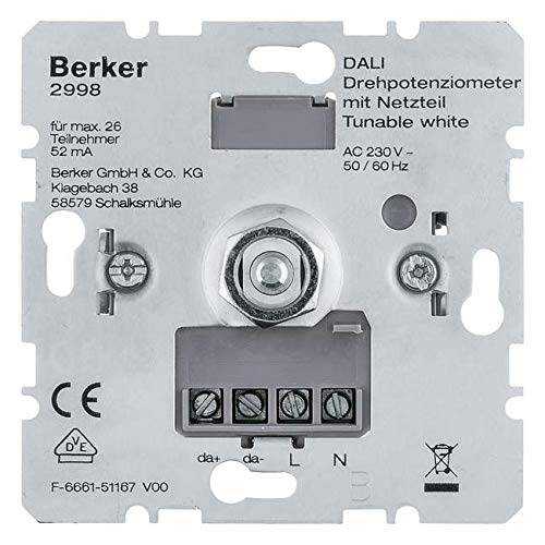 Berker 2998 DALI Drehpotenziometer Tunable white mit Netzteil, Softrastung, Lichtsteuerung Mesch Shop