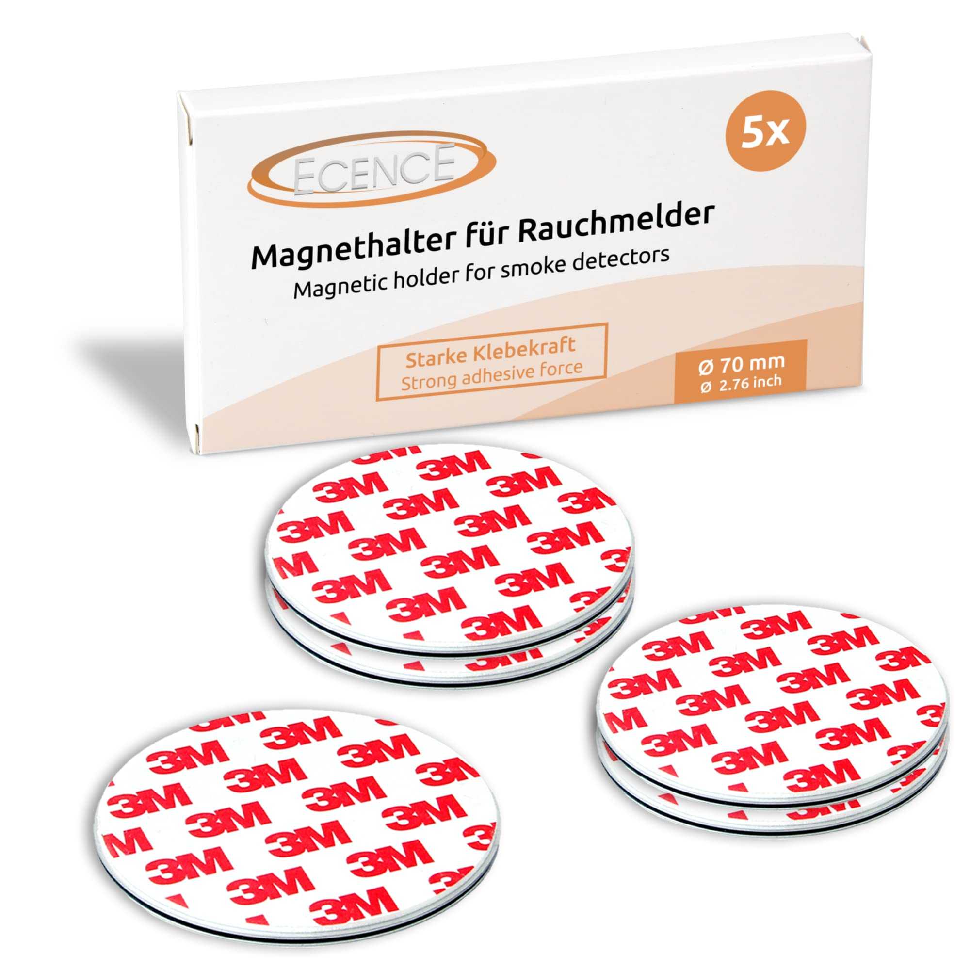 ECENCE Rauchmelder Magnethalter 5 Stück - Sichere und einfache Montage ohne Bohren und Schrauben Mesch Shop ECENCE Rauchmelder Magnethalter 5 Stück - Sichere und einfache Montage ohne Bohren und Schrauben Mesch Shop
