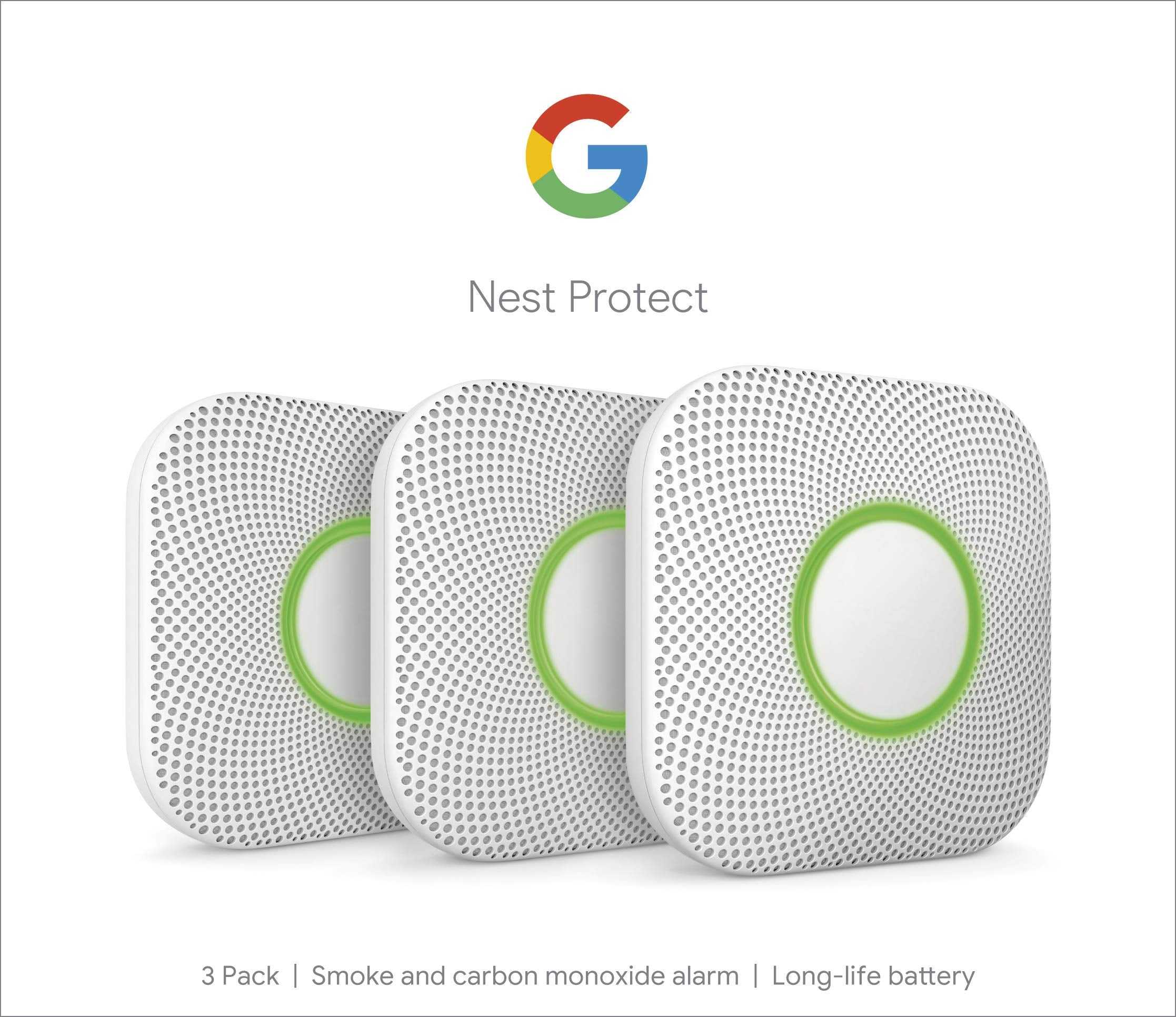 Google Nest Protect Rauch- und Kohlenmonoxidmelder, 2. Generation, 3er Set Mesch Shop