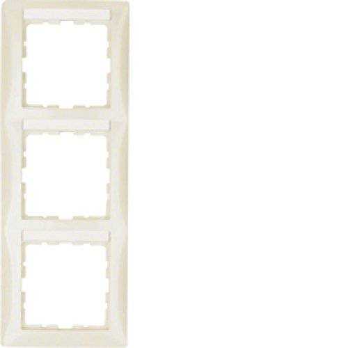 Berker 10138912 Rahmen mit Beschriftungsfeld 3fach senkrecht S.1 weiß, glänzend Mesch Shop