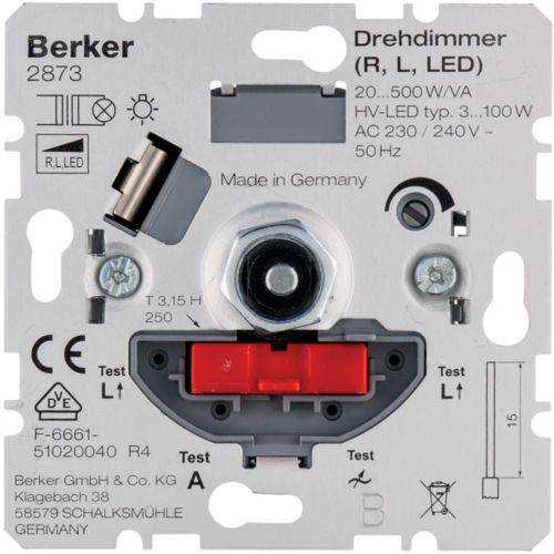 Berker 2873 Drehdimmer NV mit Softrastung Hauselektronik Mesch Shop