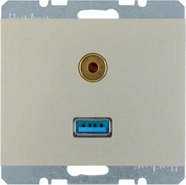 Berker 3315397004 USB/3,5 mm Audio Steckdose K.5 edelstahl, lackiert Mesch Shop