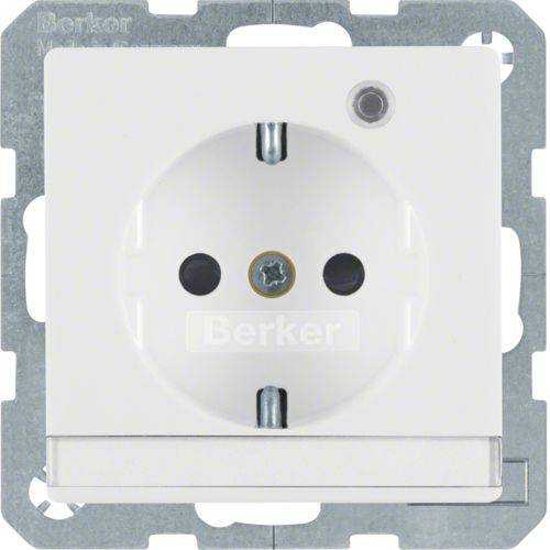 Berker 41106089 Steckdose SCHUKO mit Kontroll-LED, BSF und erh.BS Q.1/Q.3 polarweiß, samt Mesch Shop