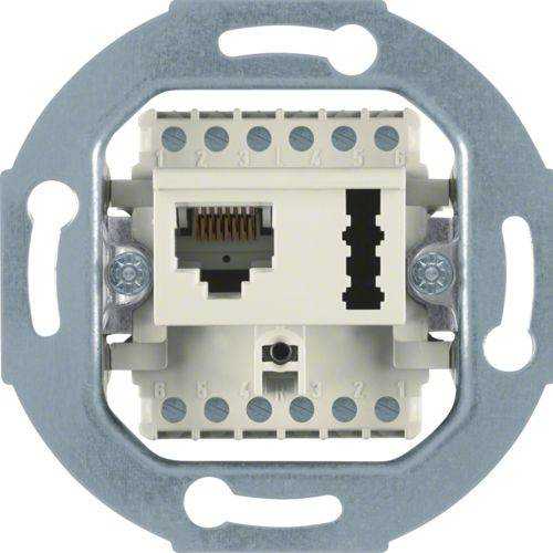 Berker 458802 UAE 8(6)/TAE 6 F+N-Steckdose Modul-Einsätze weiß, matt Mesch Shop