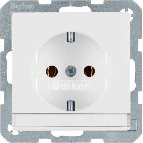 Berker 47506089 Steckdose SCHUKO mit Beschriftungsfeld Q.1/Q.3 polarweiß, samt Mesch Shop