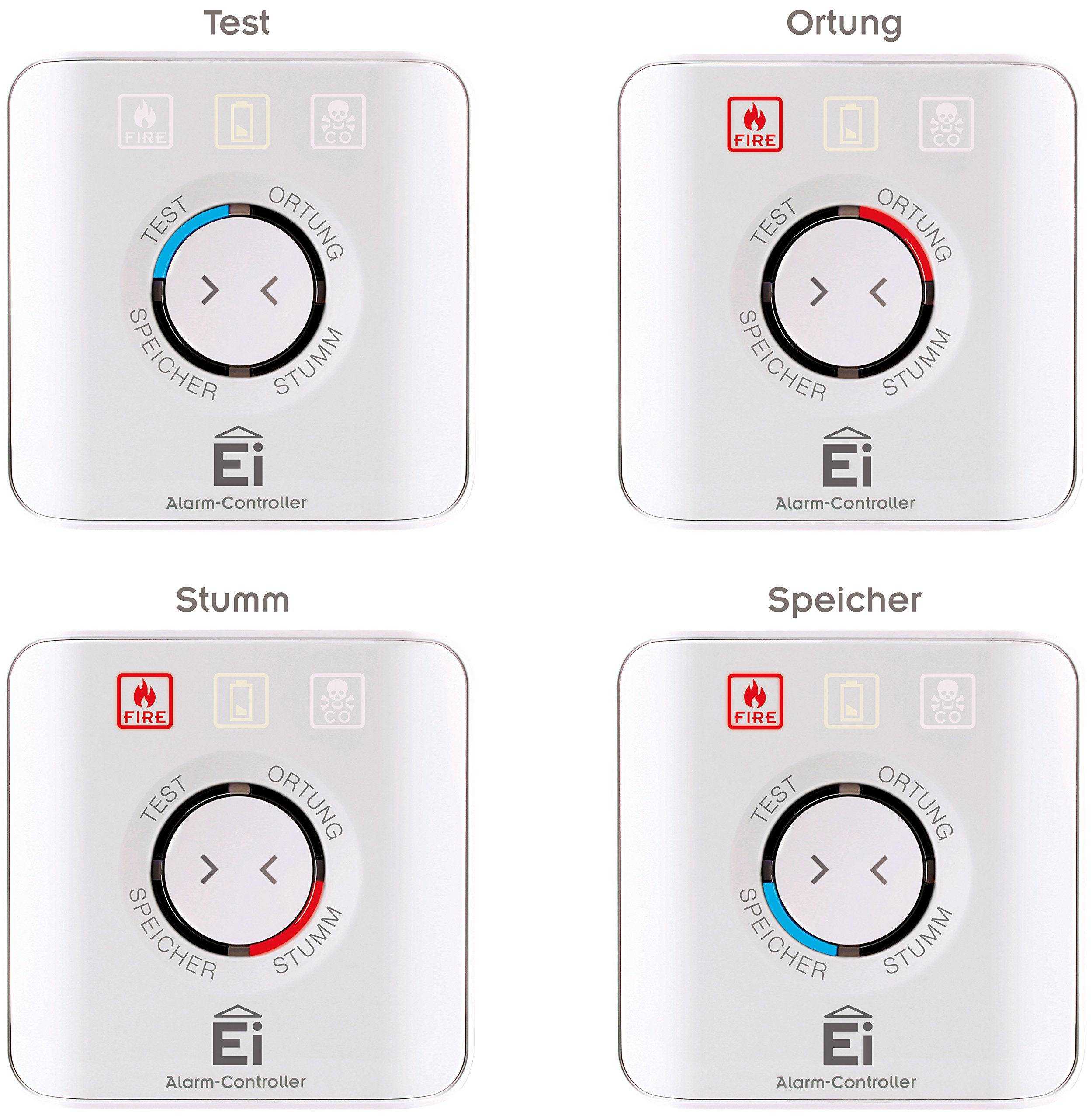 Ei Electronics Ei450 Alarm-Controller, Fernbedienung für funkvernetzte Rauch-, Hitze- und Kohlenmonoxidmelder, Warnmelder-Zubehör mit Batterie für 10 Jahre, weiß Mesch Shop